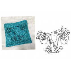 Stickdatei - Gebärmutter Uterus geblümt Doodle